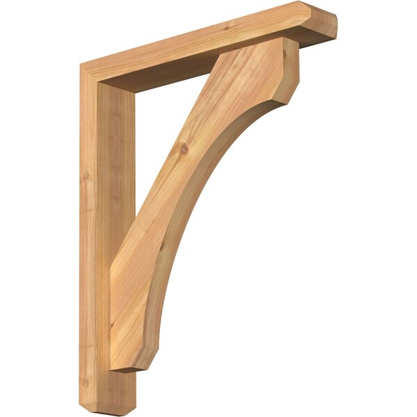 Ekena Millwork Legacy Craftsman Smooth Bracket w/ Offset Brace, Western Red Cedar, 3 1/2"W x 18"D x 22"H BKT0402X18X22LEC04SWR - main